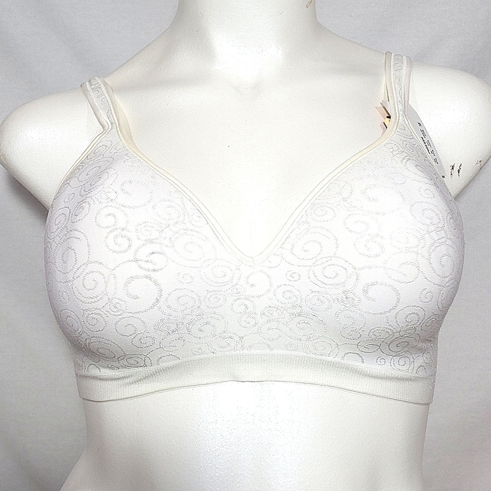 38D Bali 3463 Comfort Revolution Wire Free‎ Bra White Swirl